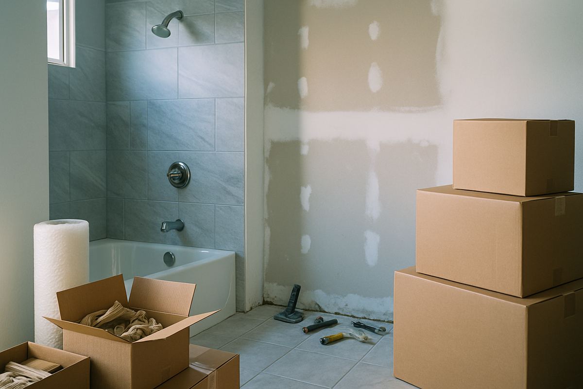 Unfinished bathroom remodel in a Las Vegas home